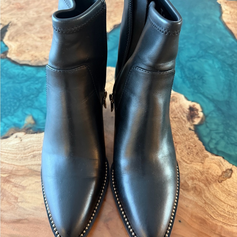 Coach Black Leather Heeled Boots - Picture 2 of 4